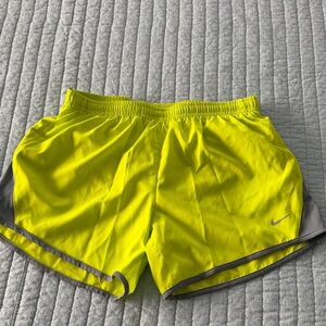 Nike Women's Yellow and Gray Shorts